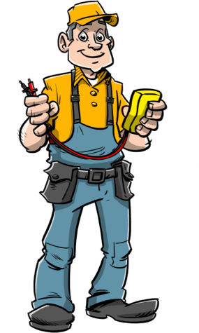 Service monteur lachend